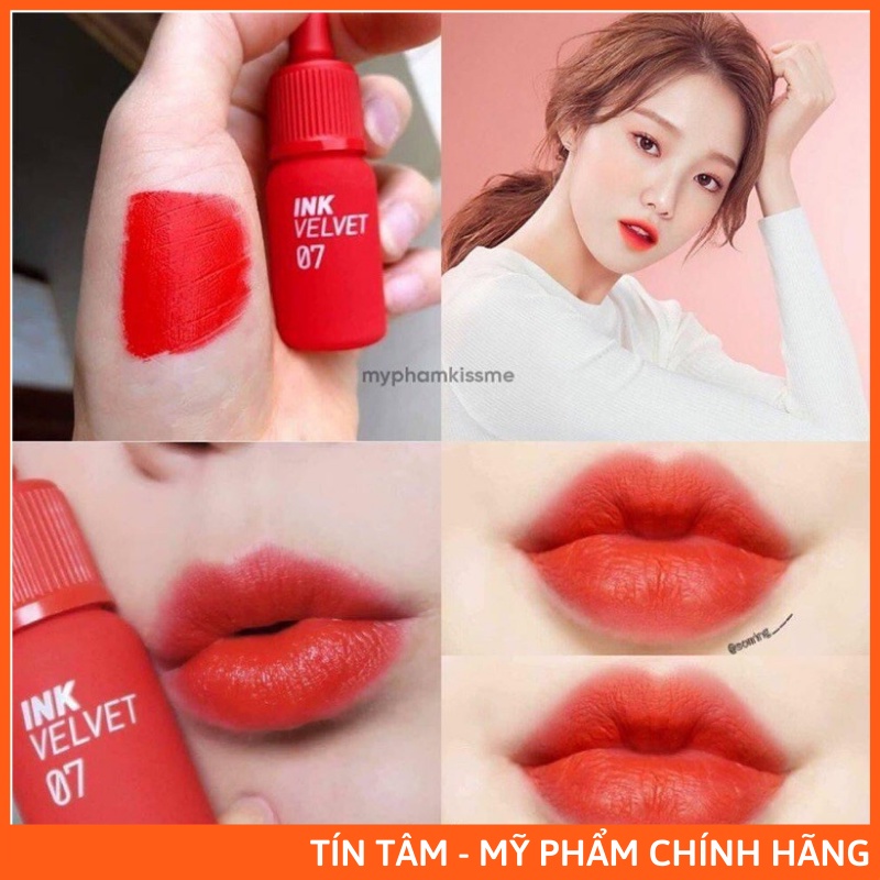 Son Kem Lì Peripera Ink Velvet Lip Tint Màu 07 (Đỏ Cam)