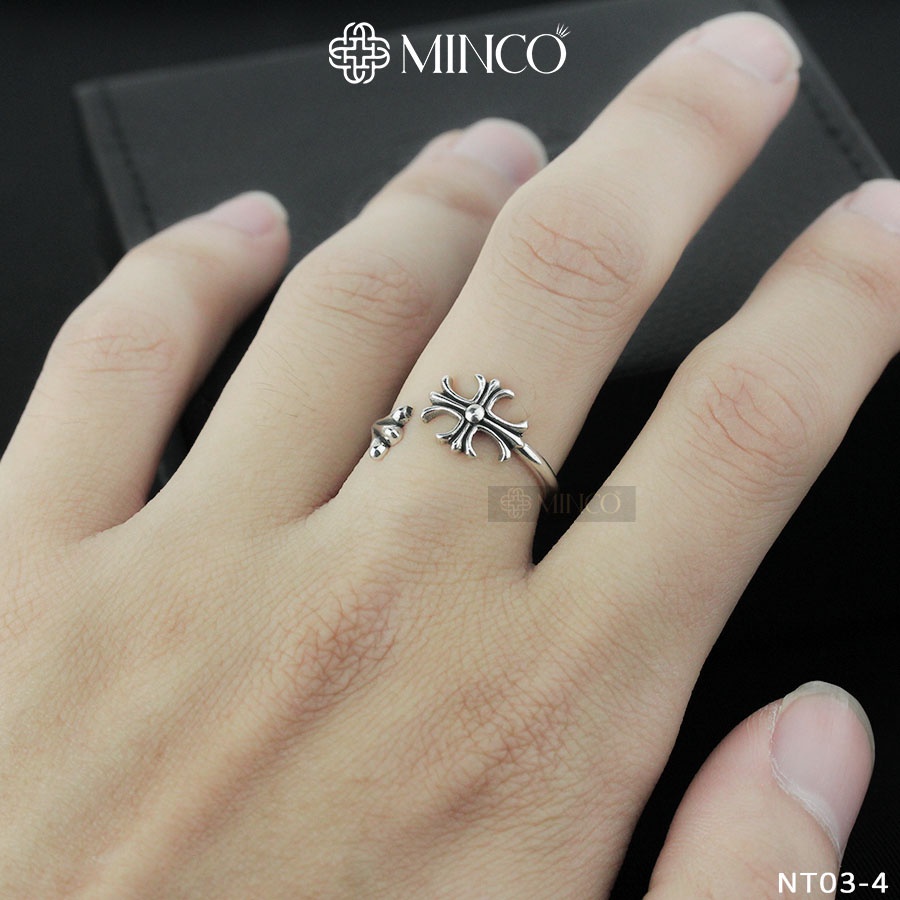 Nhẫn Nam Nữ Chrome Heart Minco Accessories Freesize phụ kiện thời trang Phong Cách Cá Tính NT03-4