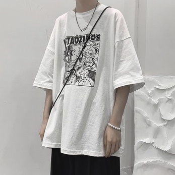 Áo thun tay ngắn dáng rộng màu sắc trẻ trung phong cách Hàn Quốc thời trang khuôn viên áo phông unisex bông áo phông form rộng