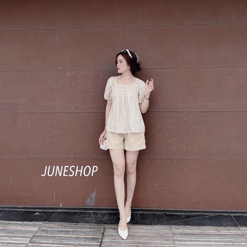 Sét Bộ Đũi Màu Be Cổ Ren Tiểu Thư | BigBuy360 - bigbuy360.vn