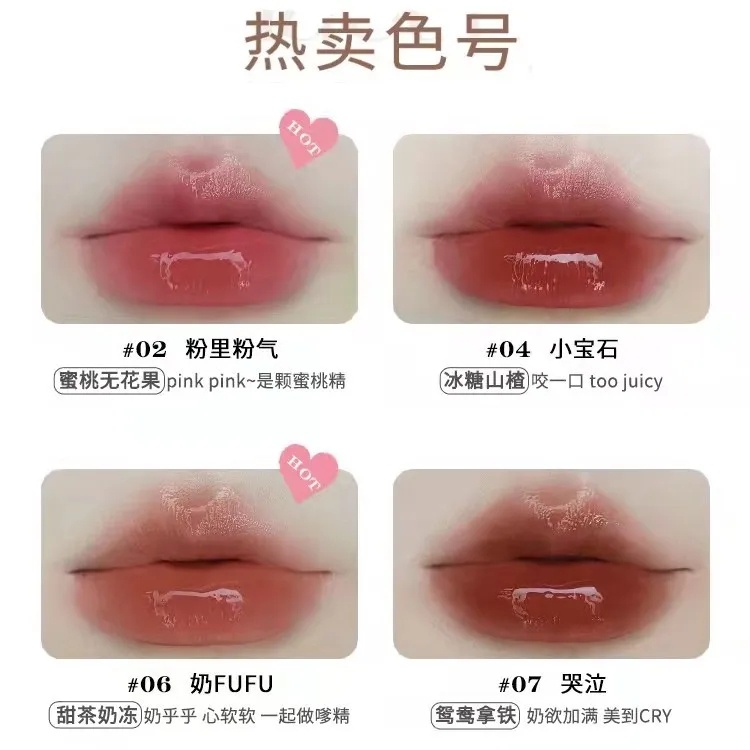 FLORTTE Son Bóng Làm Trắng Da Môi Hiệu Ứng Gương Thiết Kế Hình Bông Hoa Xinh Xắn