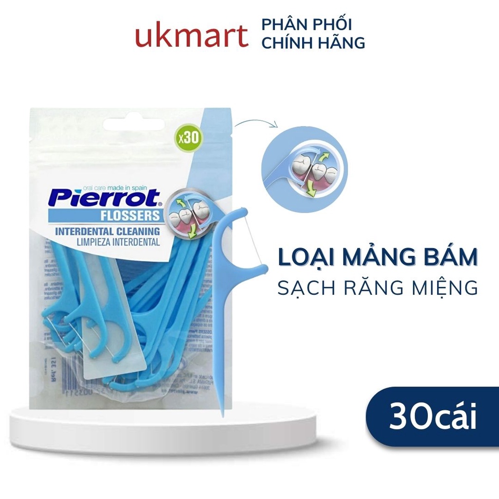 Tăm Chỉ Kẽ Răng Pierrot Flossers Gói 30 Cái/ Tây Ban Nha và chỉ Tagami Nhật Bản 55c