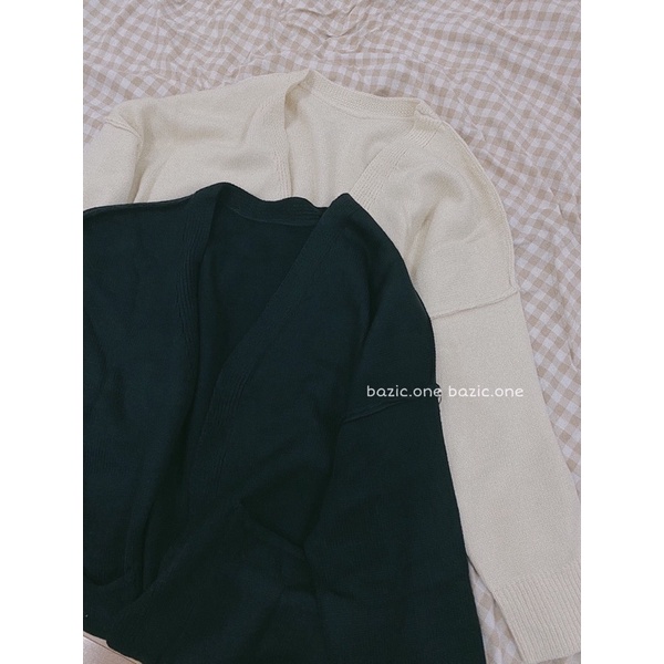 Áo cardigan len form rộng viền trái Bazic one | BigBuy360 - bigbuy360.vn