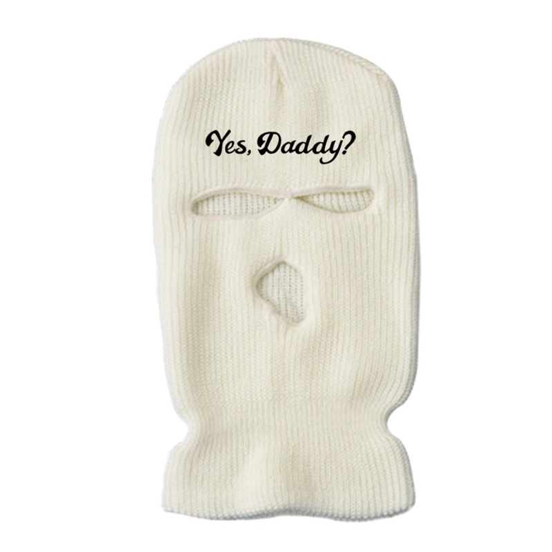 Mũ Beanie Dệt Kim Thêu Chữ yes Dad 3 Lỗ Cá Tính
