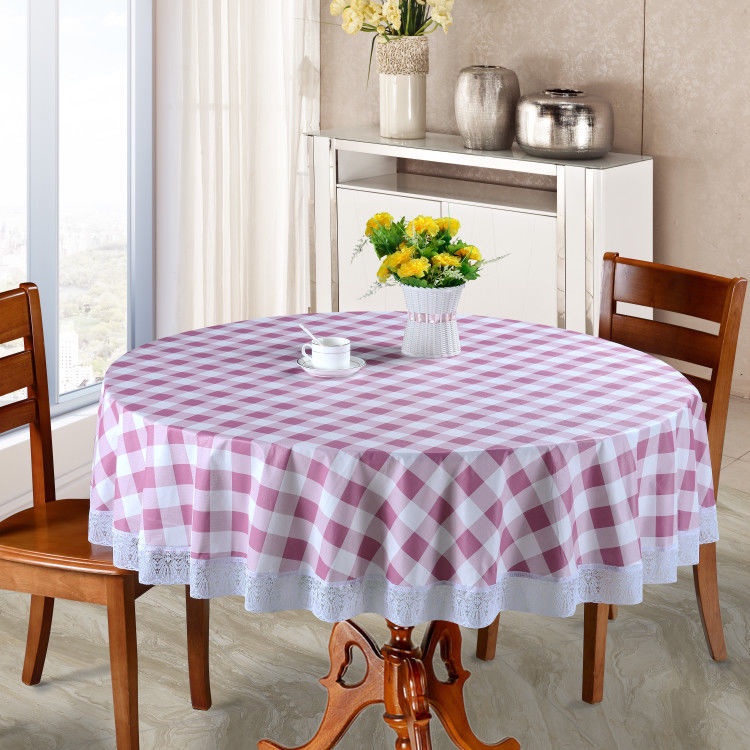 Khăn Trải Bàn Tròn Viền Ren Chống Thấm Nước/Dầu/Bỏng Dùng Một Lần