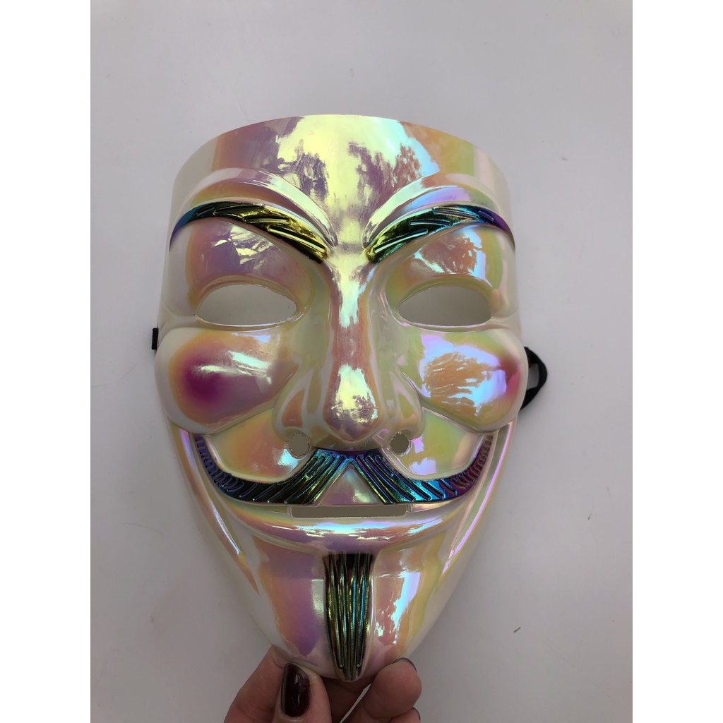 Mặt nạ Hacker Anonymous ánh xà cừ hóa trang Halloween dành cho nam và nữ
