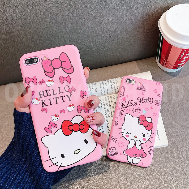 Ốp điện thoại dẻo họa tiết Hello Kitty 3D dễ thương cho iPhone 6 6S 7 8 Plus X XS Max XR