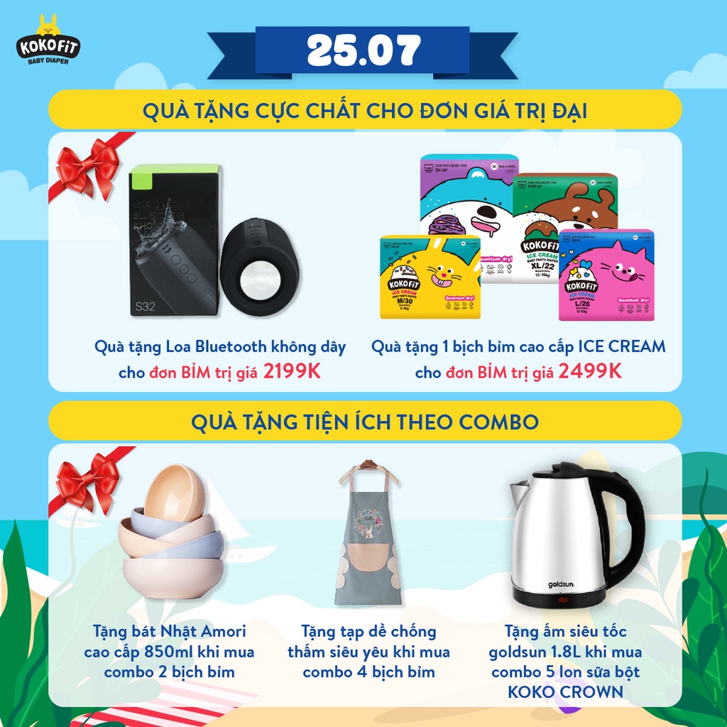 Combo 2 Tã Quần KOKOFiT Cho Bé Siêu Thấm Hút, Khô Thoáng, Nhập Khẩu 100% Hàn Quốc 5 - 16kg Size M30/L26/XL22/Jumbo18