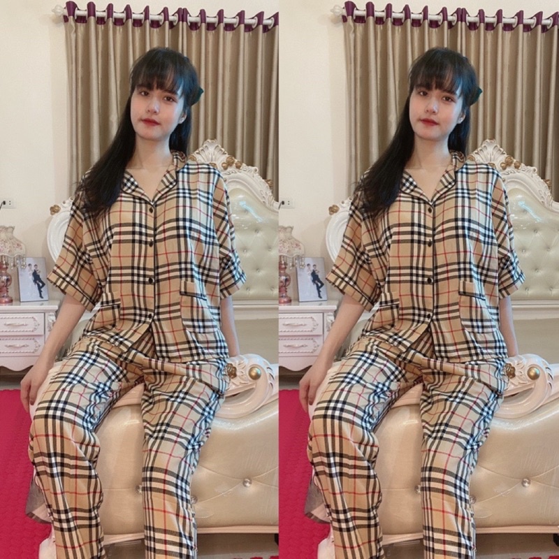 [ẢNH CHỦ SHOP] Pijama lụa cao cấp hoạ tiết quần dài tay cộc bigsize | BigBuy360 - bigbuy360.vn