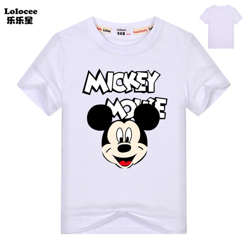 Áo thun trẻ em💖Áo cotton mát mịn In Hình chuột Mickey cho bé trai và bé gái - SSSHOP