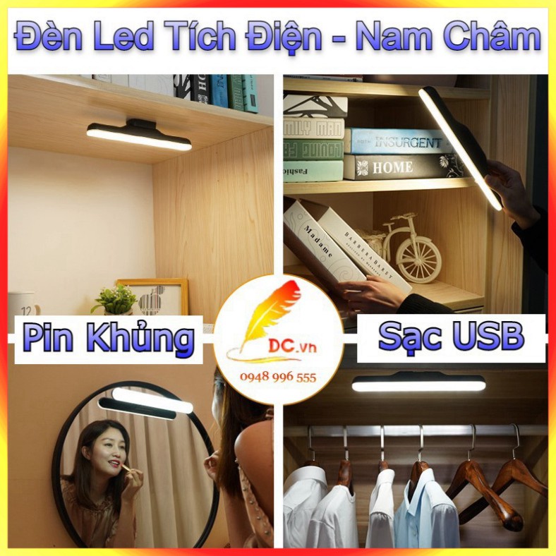 Đèn Led Tích Điện 1800mAh Đèn Led Cảm Ứng Điểm Chạm Thông Minh Sạc USB Dán Tường Gắn Nam Châm Để Bàn Học Bàn Làm Việc -