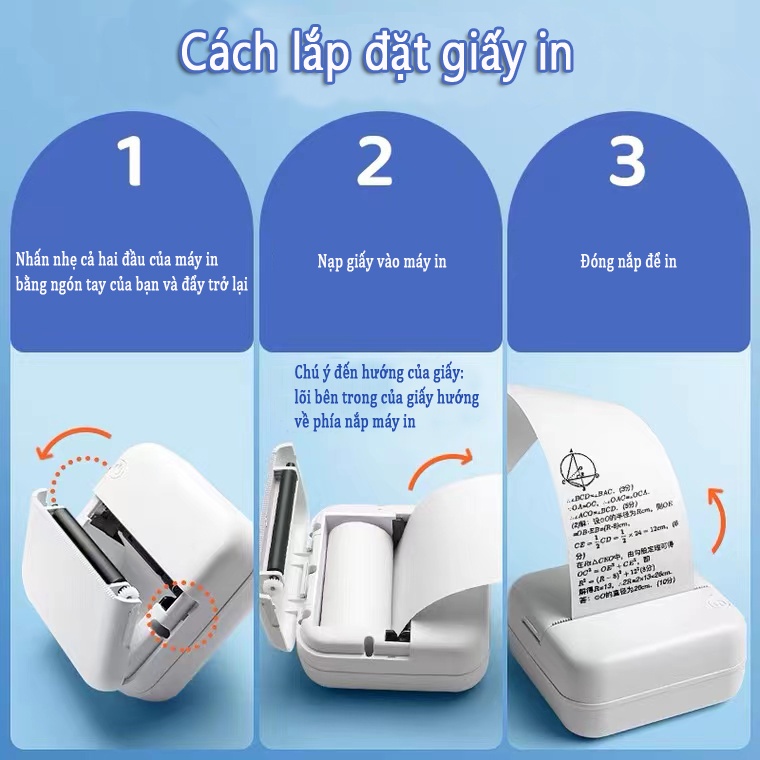 Giấy in dán cho máy in nhiệt mini cầm tay in bill cầm tay 57x30mm