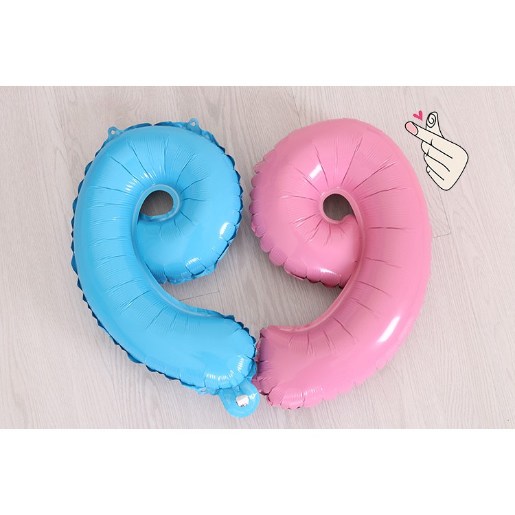 Bóng số 16inch màu pastel hồng xanh mẫu mới