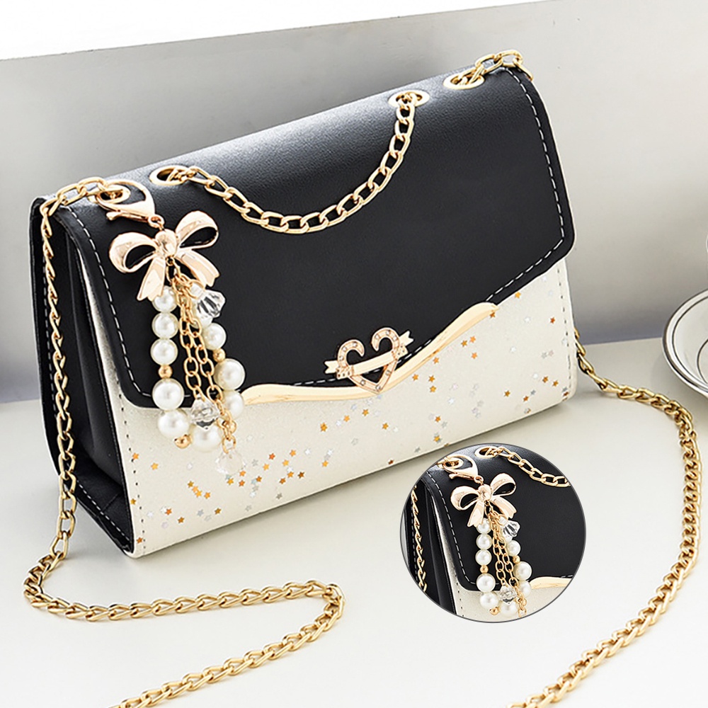 Túi Đeo Chéo Đính Kim Sa Thời Trang Hàn Quốc Đựng Điện Thoại Di Động Cho Nữ