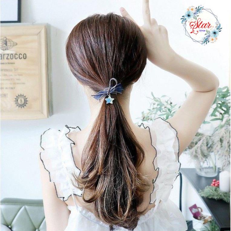 Buộc tóc thời trang nữ gắn hình ngôi sao thắt nơ xinh xắn nhiều màu sắc để lựa chọn C11