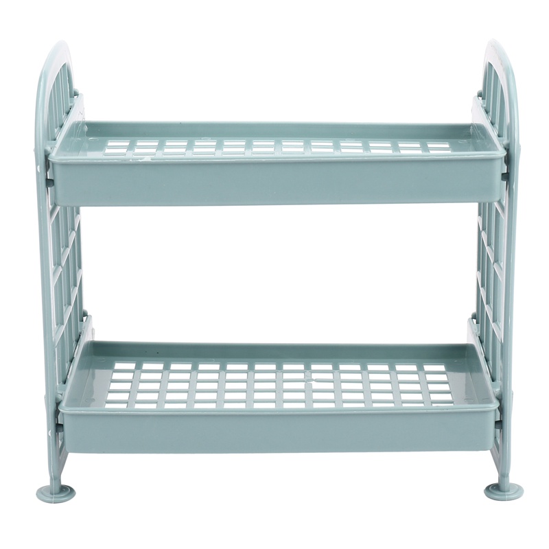 Kệ Nhựa 2 Tầng Đựng Đồ Dùng Nhà Tắm Màu Xanh Dương Phong Cách Bắc Âu