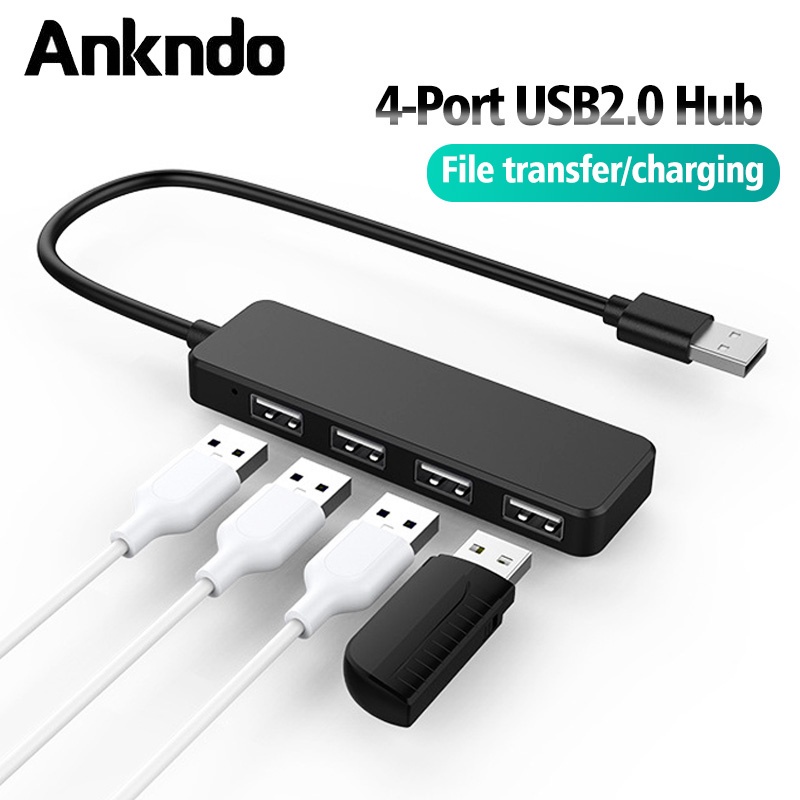 Bộ chia 4 cổng USB ANKNDO bằng nhôm cho máy tính bàn/ máy tính xách tay