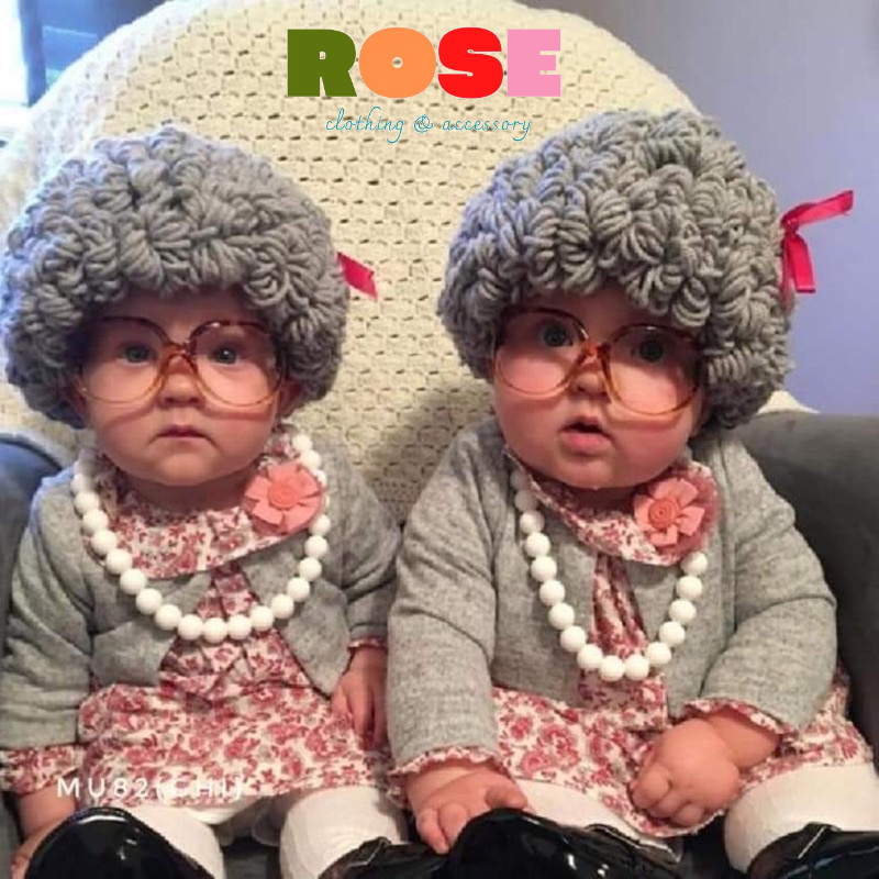 Mũ len tóc bà già, ông già cho bé #mulen #mutoc #muchobe