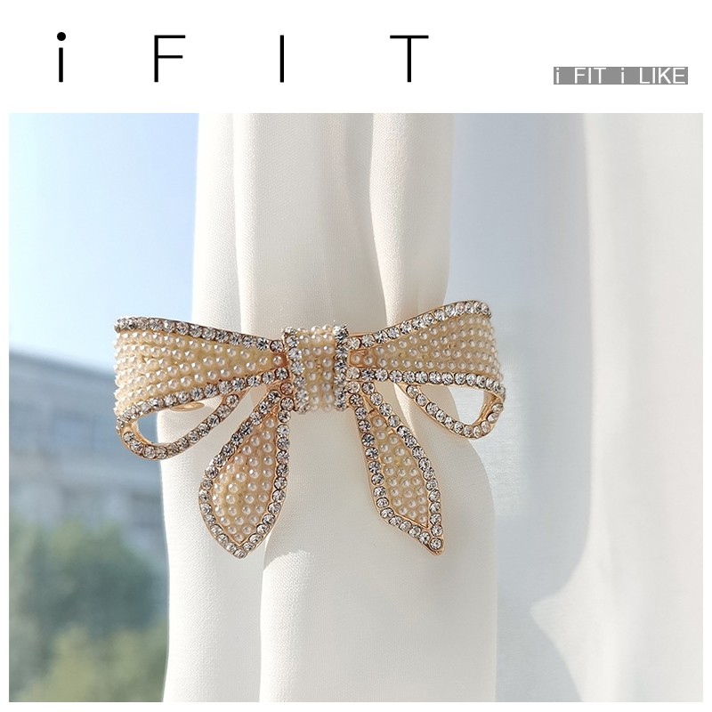 Kẹp Tóc iFIT Hình Nơ Đính Ngọc Trai Nhân Tạo Phong Cách Hàn Quốc