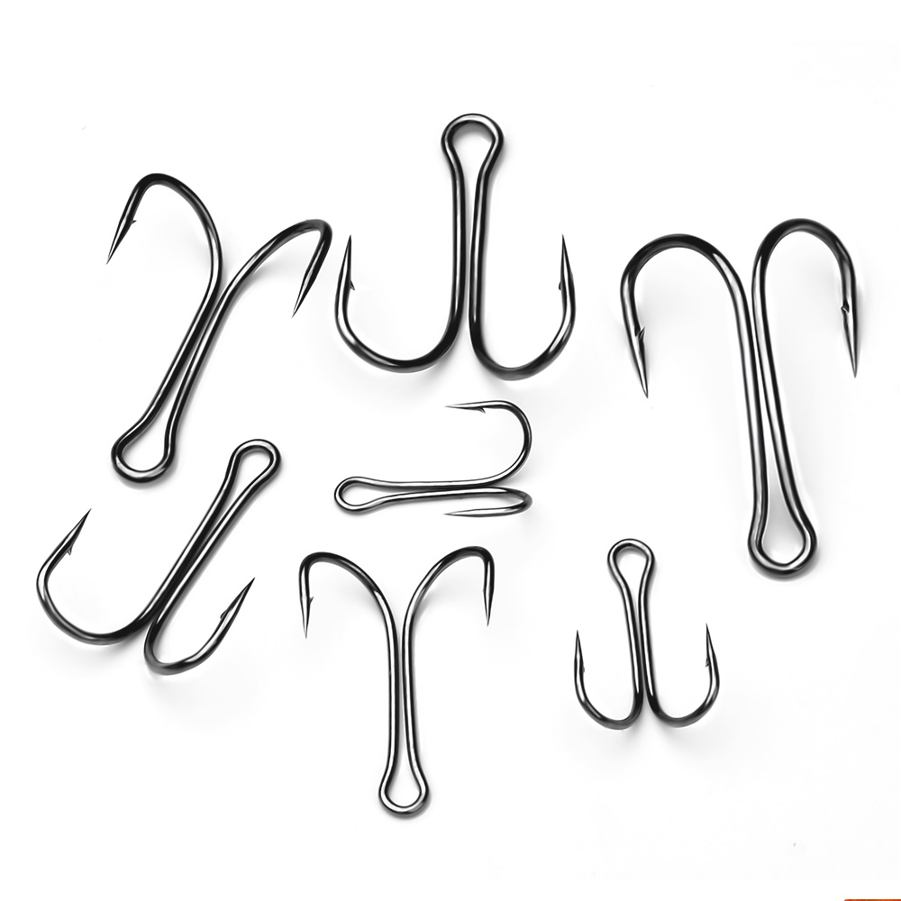 Set 20 Móc Câu Cá Bằng Thép Carbon 8-6-4-2-1-1/0-2/0-3/0-4/0# Lưỡi Câu Cá Đôi Chuyên Dụng Chất Lượng Cao