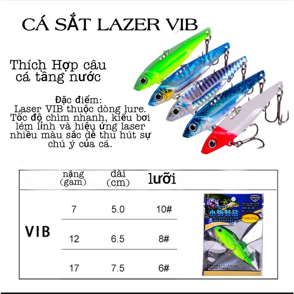 Mồi Câu Lure Cá Sắt VIB Lazer _Mồi Câu Cá Lóc_ Lure _23