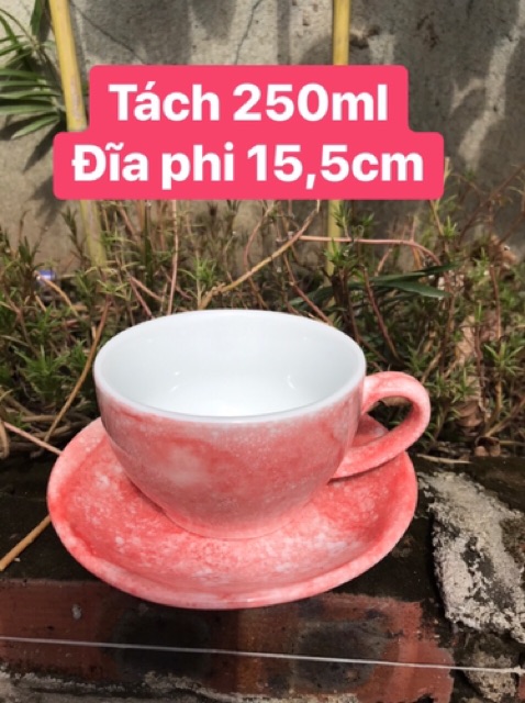 Bộ tách capuchino sứ Bát Tràng dung tích 220ml