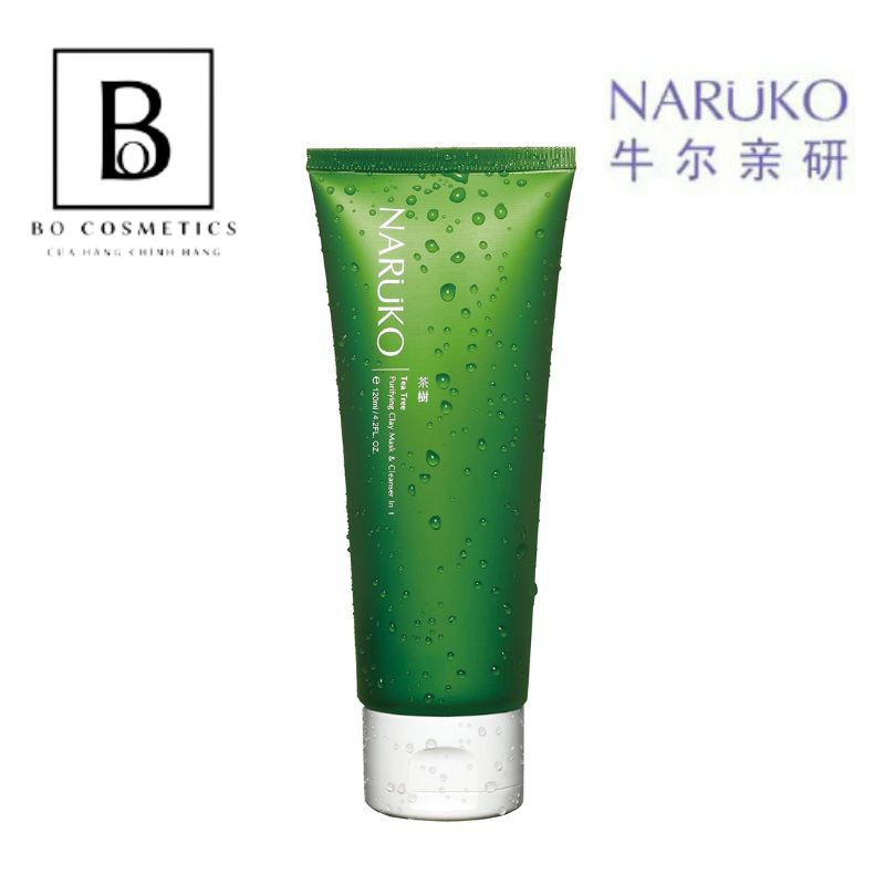 Sữa Rửa Mặt Bùn NARUKO Trà Tràm Đất Sét Tea Tree Purifying Clay Mask and Cleanser in 1 120 gram [Chính hãng]