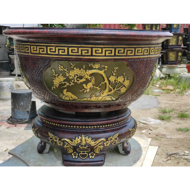 Khuôn đúc chậu cảnh tròn 69 cao 35, chân cao 20cm