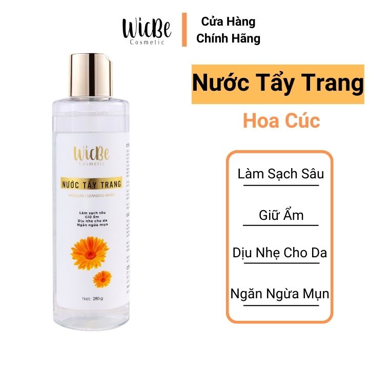 Nước tẩy trang Hoa Cúc cho da dầu mụn dịu nhẹ cho da nhạy cảm Wicbe 280g