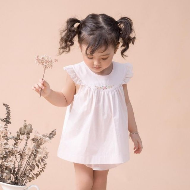 Váy J.am-J.enny hồng tay cánh tiên thêu hoa