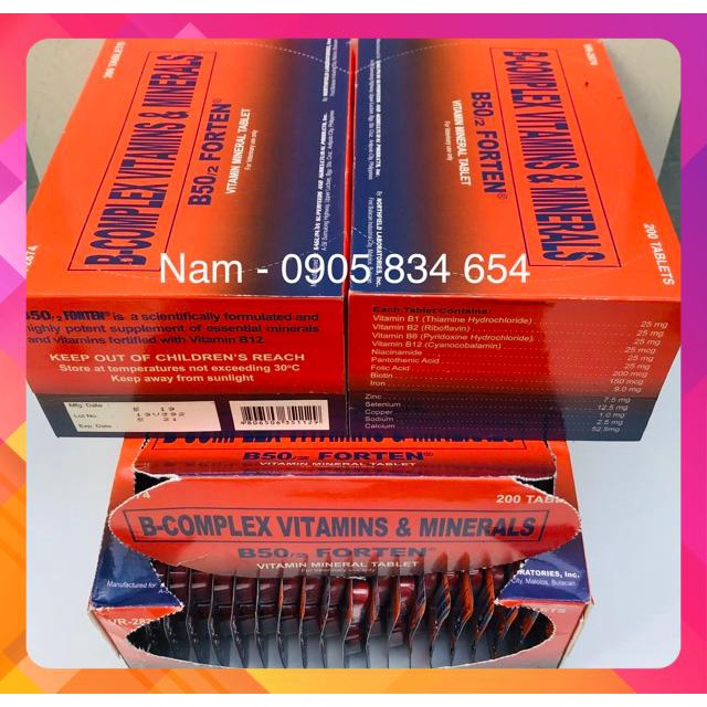 B50/2 FORTEN - THUỐC BỔ VITAMIN CHO GÀ - VỈ 10 VIÊN