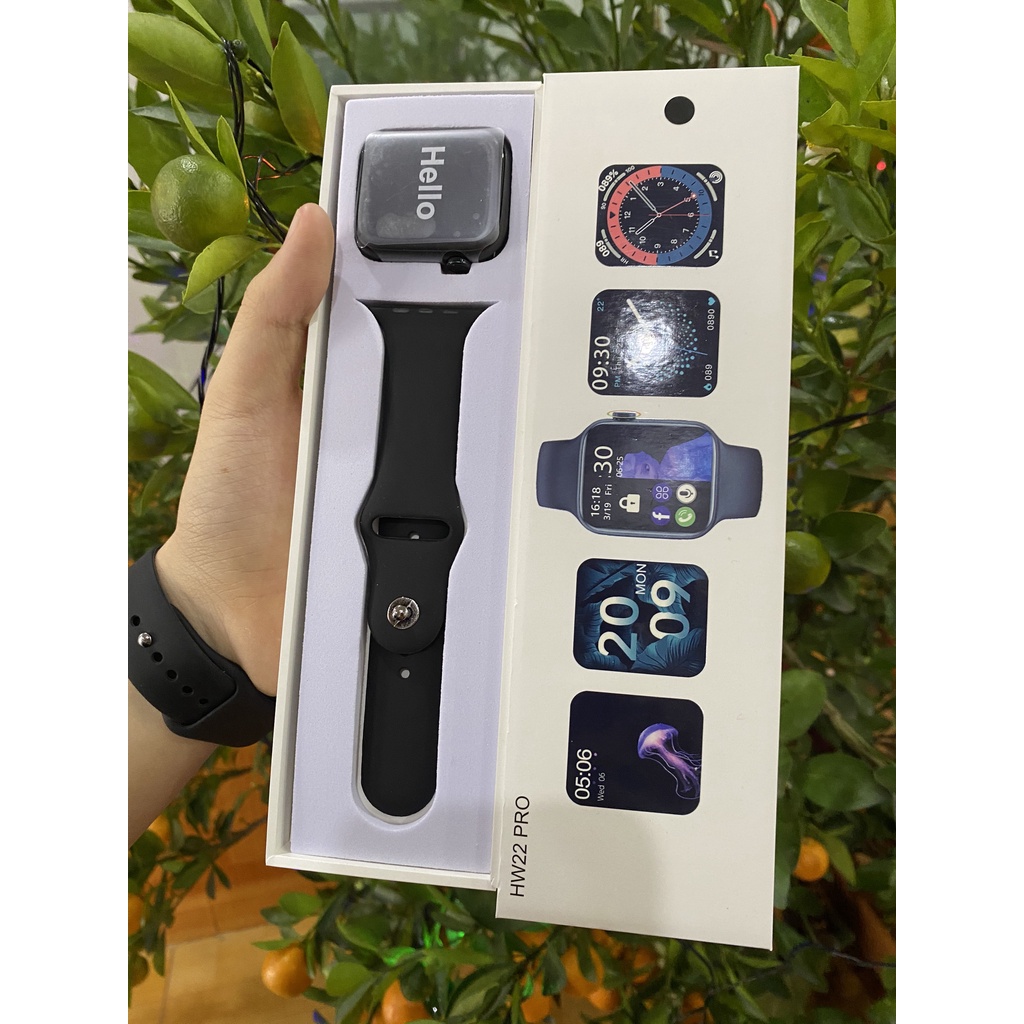 Đồng hồ thông minh hw22pro series 6, thay nền, chống nước, chơi game, nghe gọi qua đồng hồ cực nhanh, nhận tin nhắn.....