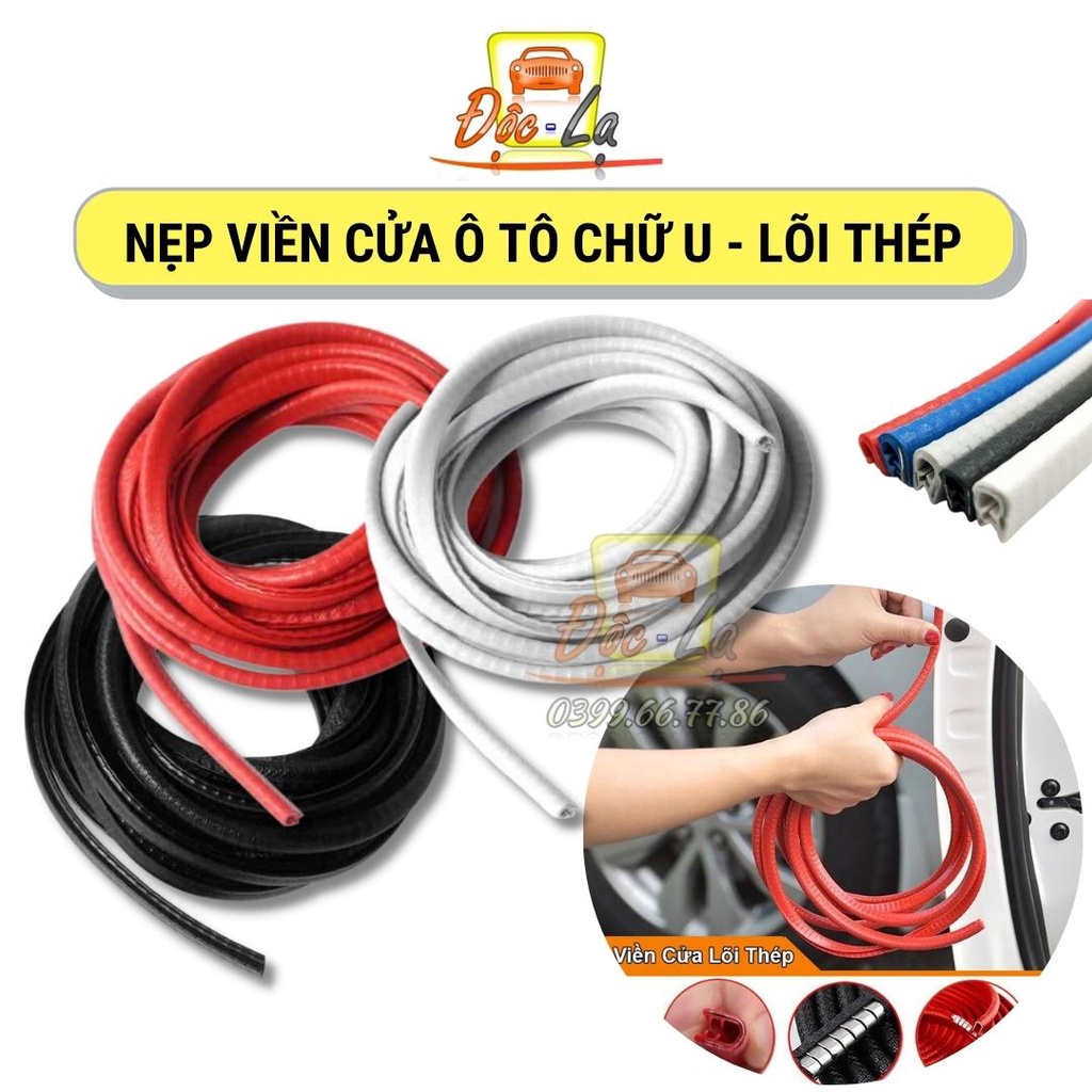 Nẹp viền cửa chữ U  lõi thép chống ồn - rung - va đập  5m