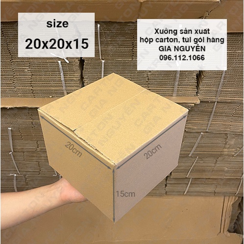 20 hộp carton 3 lớp 20x20x15 dùng để đóng gói hàng hoá, mỹ phẩm, đèn để bàn,...