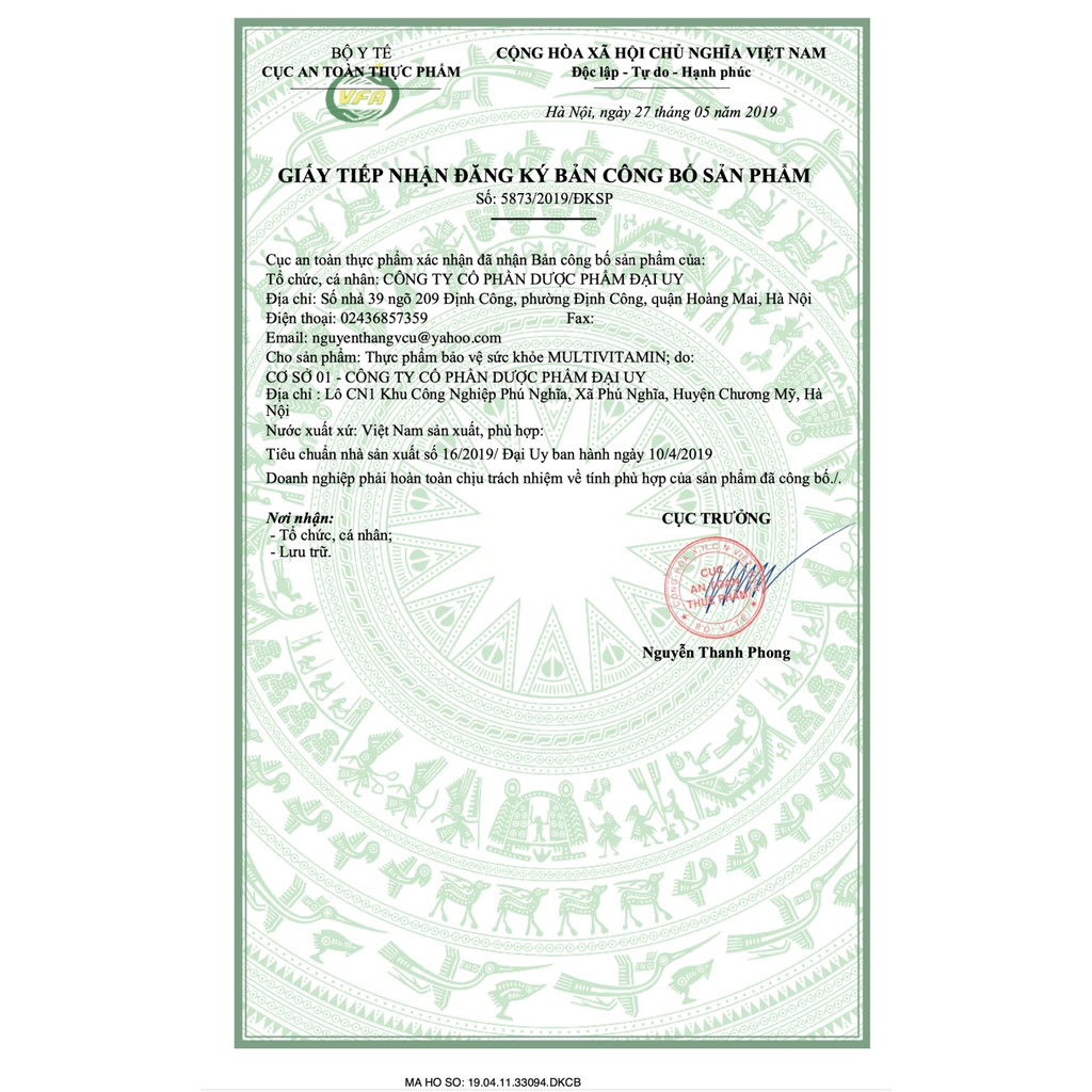 Multivitamin Đại Uy (Hộp 10 vỉ x 10 viên) | Thế Giới Skin Care