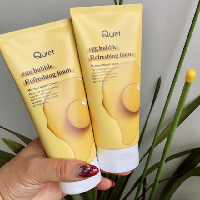 Sữa Rửa Mặt Tạo Bọt Thành Phần Từ Trứng Gà QURET EGG BUBBLE REFRESHING FOAM