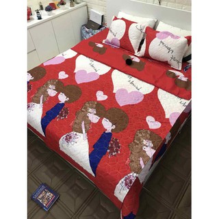 Bộ ga gối 3 món 1 ga 2 vỏ gối đầu hàng đẹp cao cấp