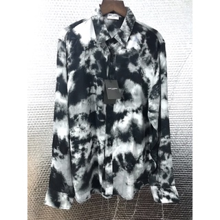 Áo sơ mi sain hoa văn khói