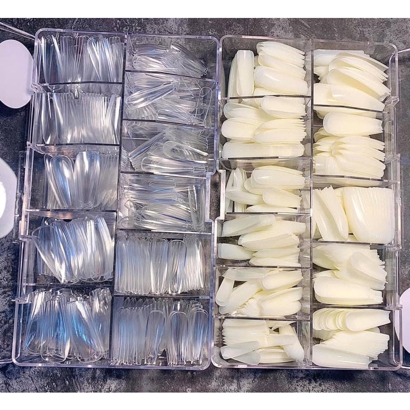 Móng úp hsm tem xanh hồng chính hãng, móng úp tay hsm