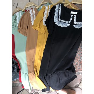 Váy suông cổ sen