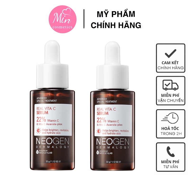 [Chính Hãng] Siêu Tinh Chất Mờ Thâm Dưỡng Trắng Vitamin C SAP Neogen Dermalogy Real Vita C Serum 32g