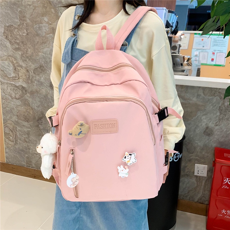 Balo nữ nam balo đi học nhiều ngăn, đẹp đi chơi đựng laptop phong cách ulzzang unisex LADONA BL8