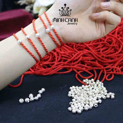 Vòng Tay Chỉ Đỏ Mix Bi Bạc Ta Mang Lại May Mắn - Minh Canh Jewelry