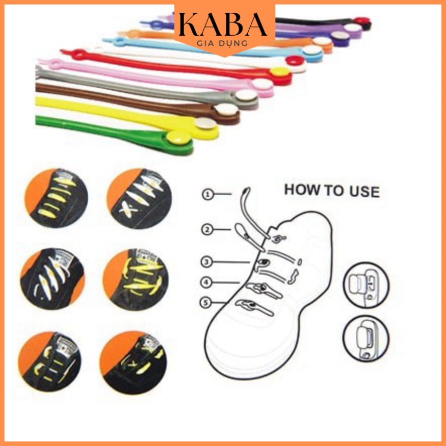 [SOCK] Bộ Dây Giày Cao Su Đàn Hồi Thông Minh KABA