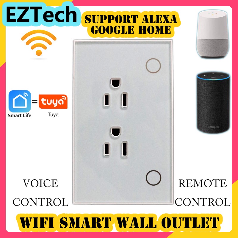 EZTECH Tuya / SmartLife US WiFi Ổ cắm tường thông minh Ổ cắm tường cắm tường Điều khiển từ xa Điều k