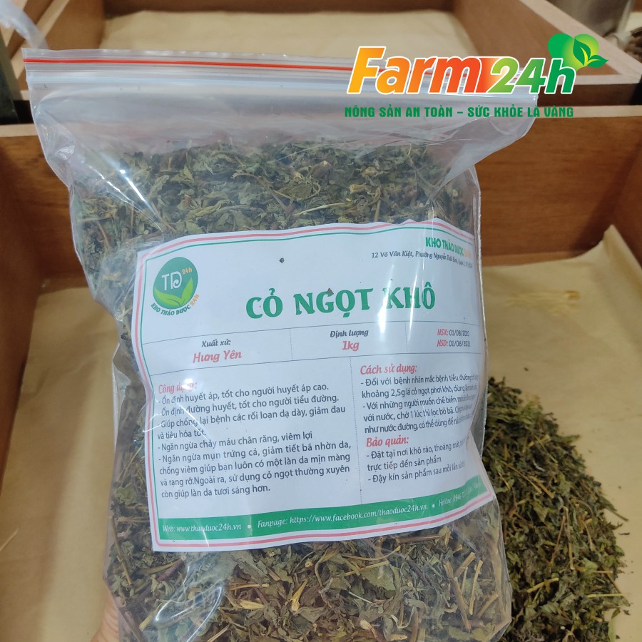 [500 gram] Cỏ ngọt khô Hưng Yên nguyên chất I Farm24h