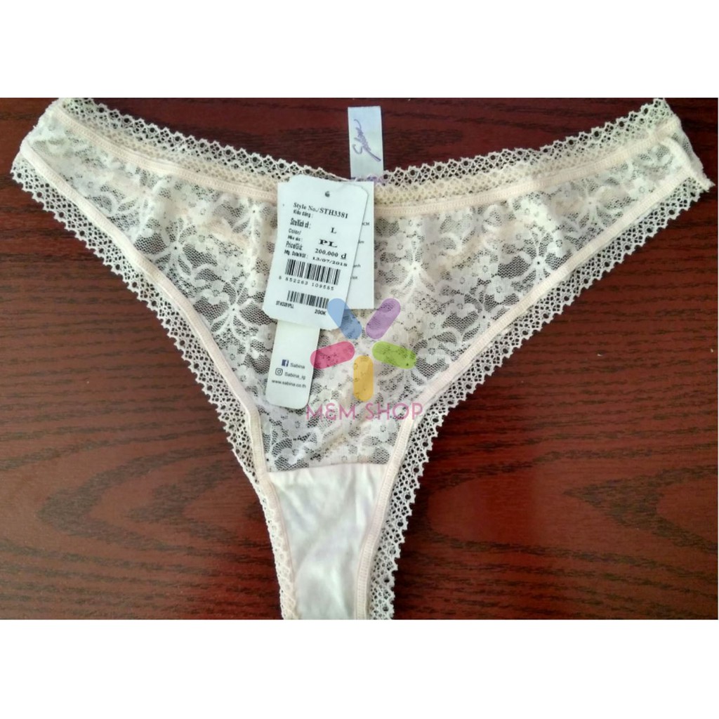 Quần Lót Ren Sabina - Chữ T Cạp Ngắn Vừa Phối Ren Màu Hồng Fashion Soft Doomm By Sabina - CHÍNH HÃNG MỚI 100%