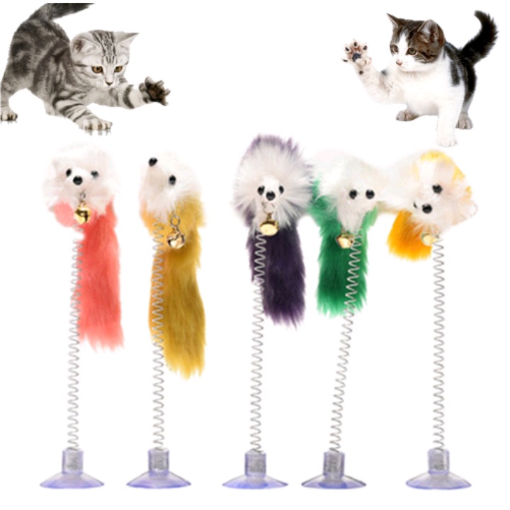 Đồ Chơi Cho Mèo Lò Xo Gắn  Đầu Hút Cố Định Nhiều Mẫu Siêu Yêu