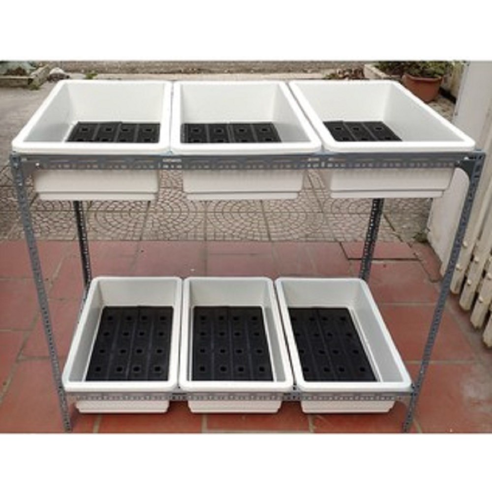 Kệ Sắt Trồng Rau Thông Minh 2 Tầng Trồng Rau Kích Cỡ 67x43x15 Cm -