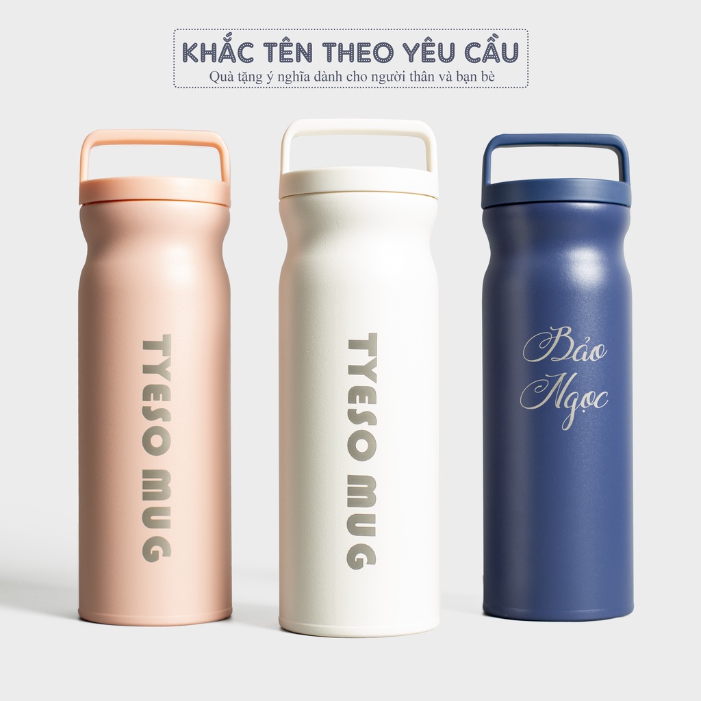 Bình giữ nhiệt Tyeso Mug chính hãng 500ml, ly nước Tyeso inox 304 an toàn sức khoẻ, Fan House khắc tên theo yêu cầu